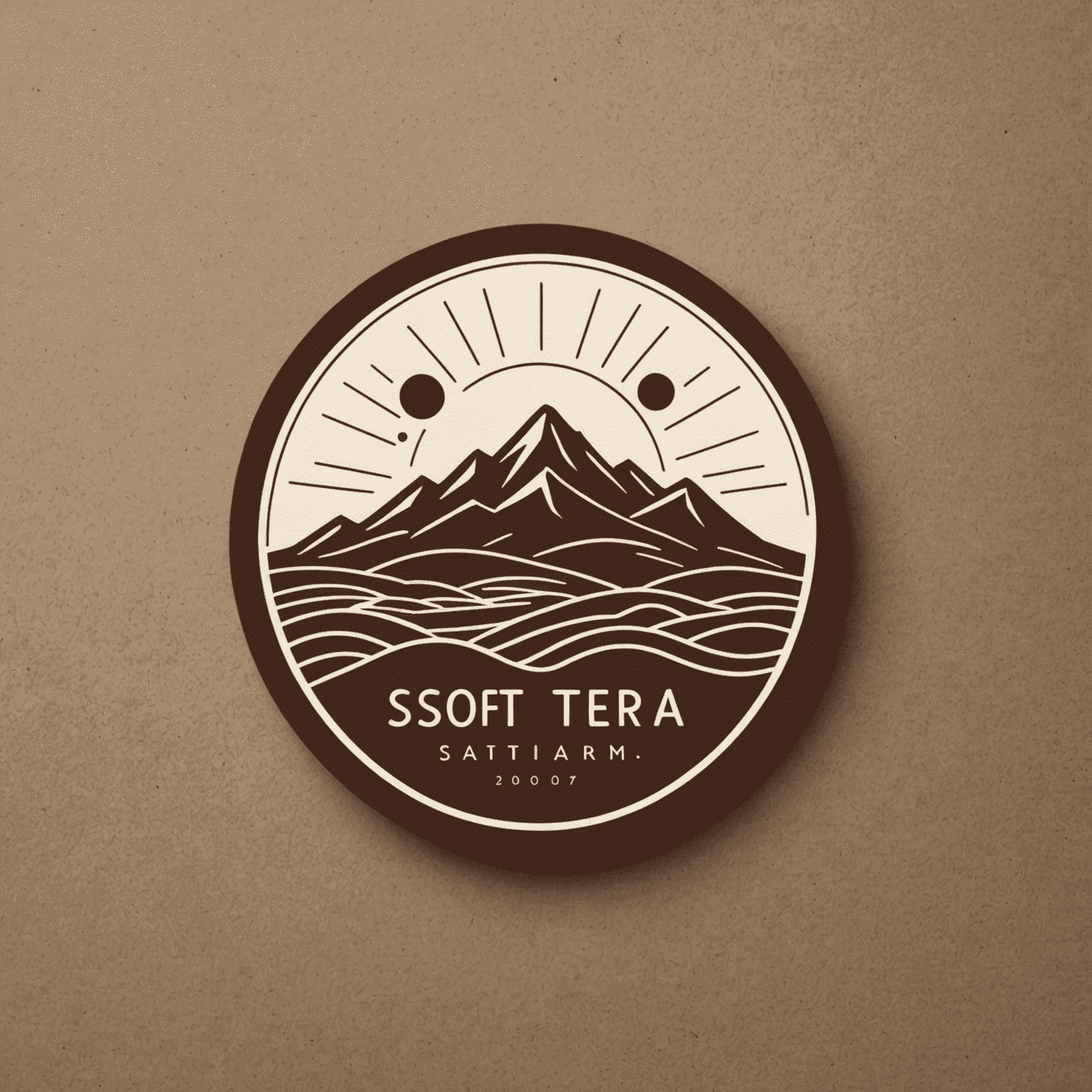 Logo de Soft_Terra con tonos terrosos y formas orgánicas