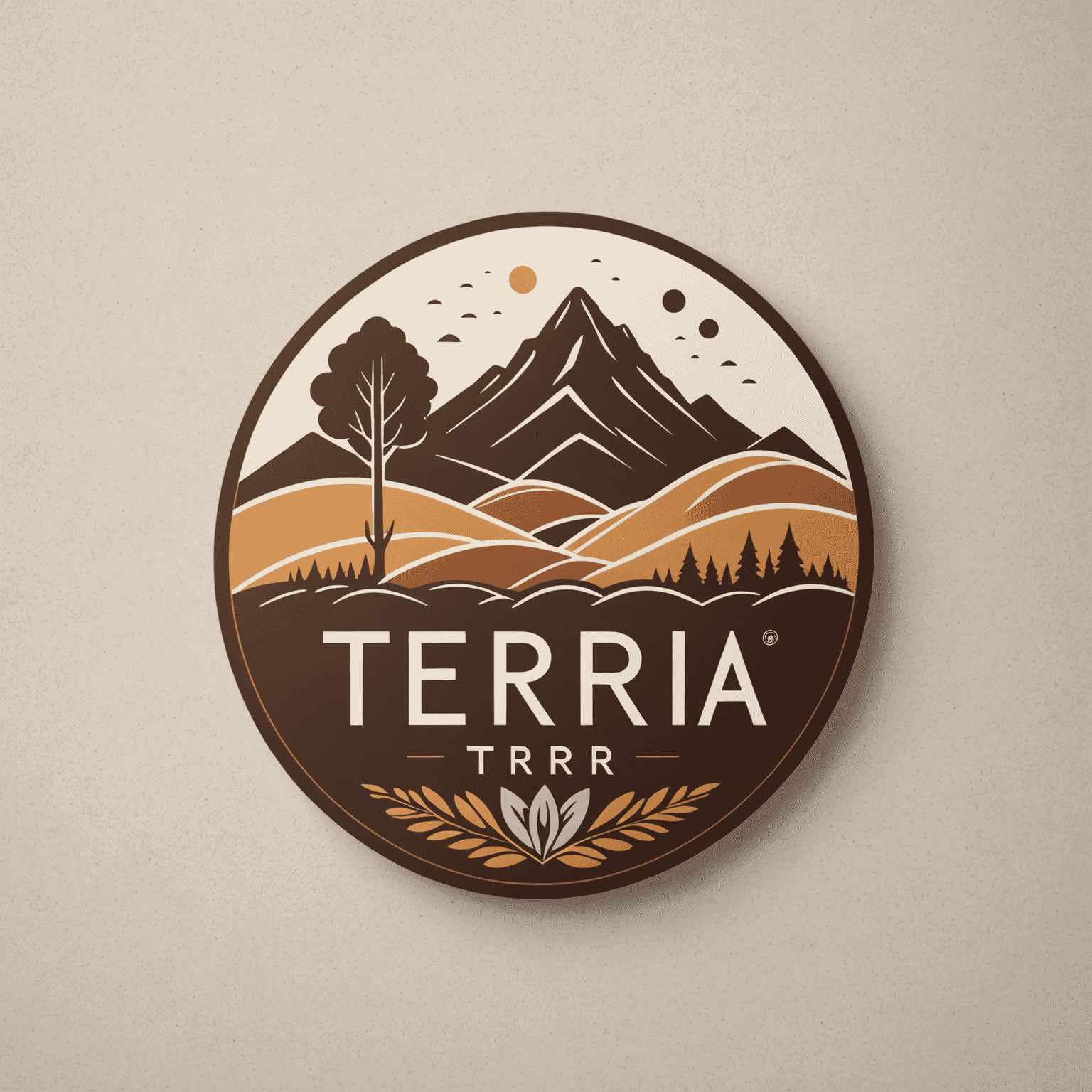 Logo de Soft_Terra con tonos terrosos y formas orgánicas