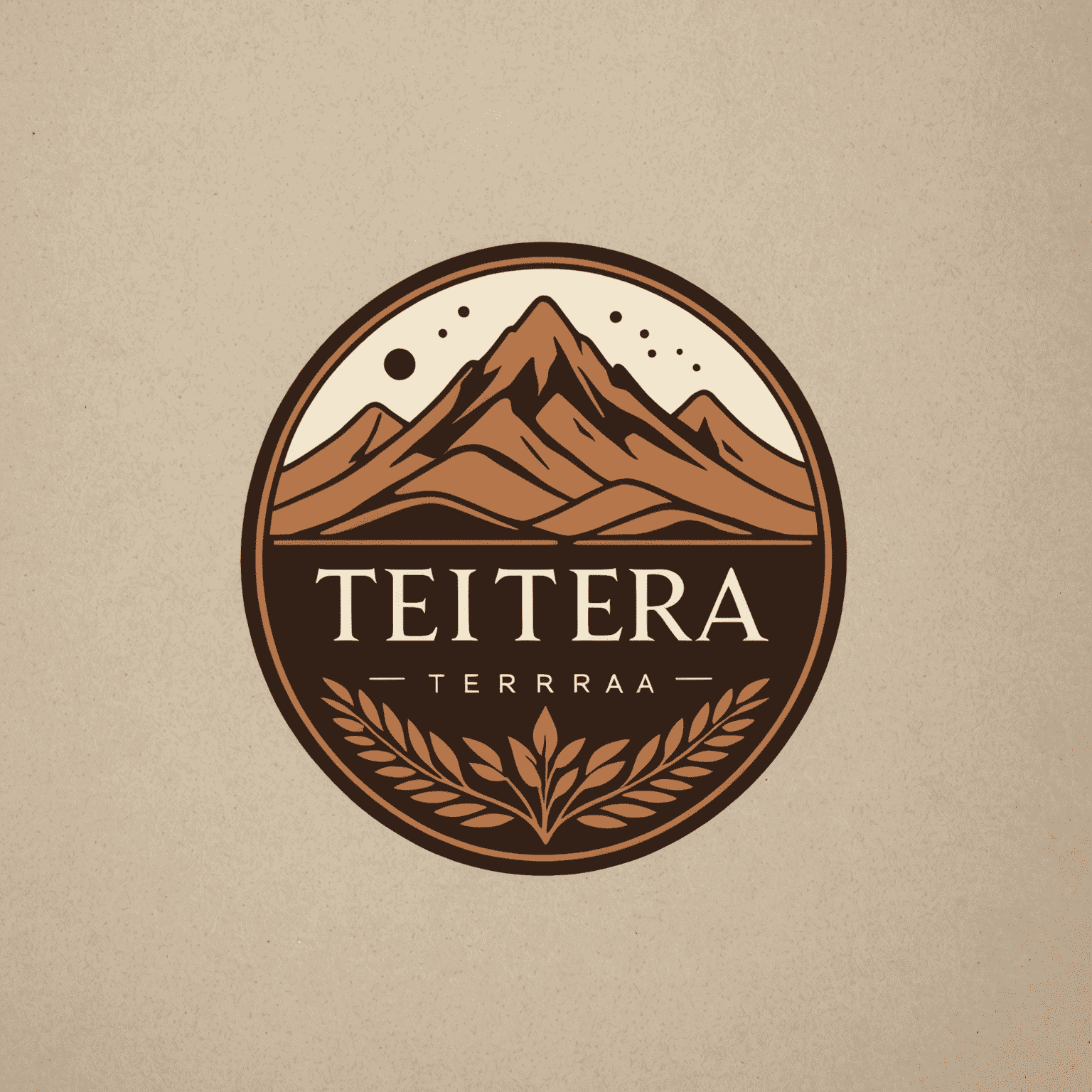 Logo de Soft_Terra con tonos terrosos y formas orgánicas