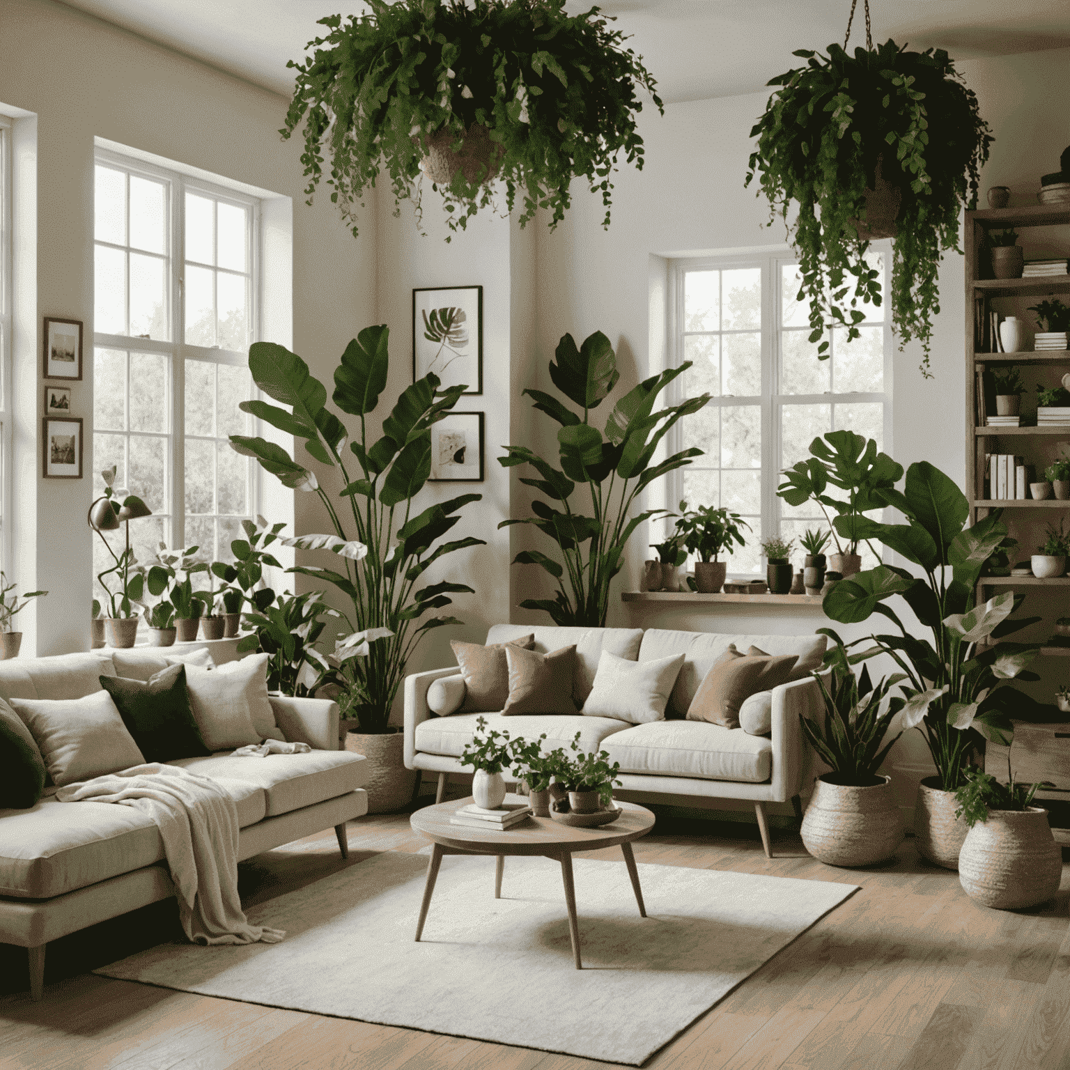 Plantas y elementos naturales integrados en la decoración