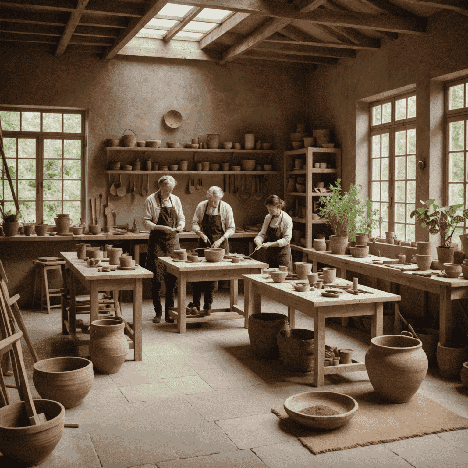 Imagen de un taller donde se enseña a crear interiores en estilo Soft Terra y trabajar con materiales naturales